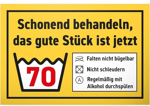 DankeDir! Schonend behandeln gute Stück - Schild 30 x 20 cm - 70. Geburtstag Geschenk Männer & Frauen Geburtstagsgeschenk 70er - Geschenkidee 70 Jahre Geburtstagsdeko Geburtstagskarte Partydeko