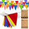 Premium Wiederverwendbare wasserdichte Bunting Banner 66ft 56pcs Dreieck Flaggen Pennant Bunting Multicolor Pennant Banner für Geburtstag im Freien Garten Party Dekorationen