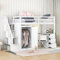 Lcoho Hochbett mit Kleiderschrank und Treppe, Schreibtisch und Schubladen und Schrank in einem