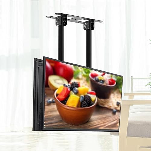 TV-Deckenhalterung – Doppelseitige Deckenhalterung für TV, Hängende Deckenhalterung für TV für Fernseher von 40-86 Zoll, Max. VESA 900 x 600 mm, TV-Ständer mit Teleskop-Höhenverstellung