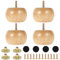 RHAIQBVC Lot de 4 pieds de meubles ronds en bois massif de 8 x 5 cm avec 4 vis, pieds de meubles de rechange pour canapé, lit, armoire, chaise, support TV