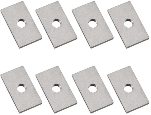Tuercas cuadradas M8 de acero inoxidable 304, tuercas rectangulares, sujetadores de rosca para maquinaria y muebles, conector de 30 x 20 x 5 mm (paquete de 8)