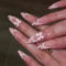 Shimmerz 24 Pieces Pink Sticker Nails French Tip False Nails Strawberry Sticker Nails with Bow Design Summer False Nails Shine Art