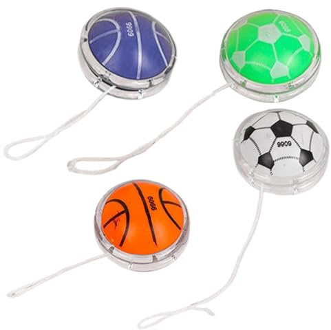4 Stück Yoyo Professional mit Schnur, tragbar, niedliches Ballmuster, für Kinder, pädagogisch