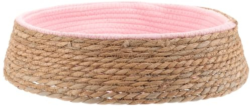 Abaodam Willow Woven Cat Nest and Dog Sleeping Mat Sturdy Round Pet Bed Comfortable Cushion for Home Use Suitable for Kittens and Small Dogs