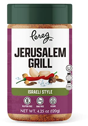 Pereg Jerusalem Spice Seasoning (120g) - Israeli Savory Spice Mix with Cumin, Coriander, Allspice, Garlic & Paprika – Grilling – BBQ Spice Rub - Non-GMO, Kosher & 100% Natural