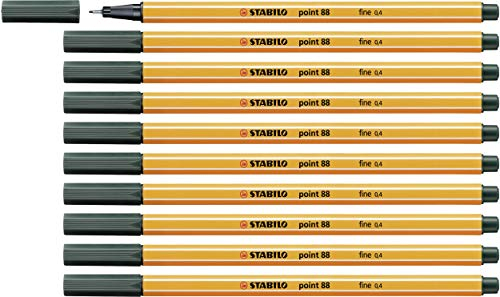 STABILO - Fineliner - point 88-10er Pack - olivgrün