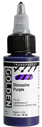 GOLDEN High Flow Acrylics, Transparent Dioxazine Purple, 1 fl. oz. Bottle
