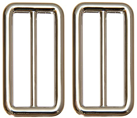 2 x Heavy Duty 50mm Metal Tri Glide Slide Buckles 4 Colors (Silver)