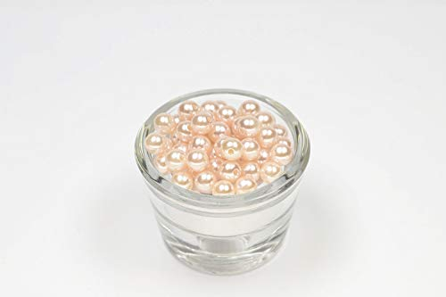 50 Perlen 8mm Champagner 815 // Kuststoffperlen Bastelperlen Drahtsterne Wachsperlen Perlenkette Kunstperlen