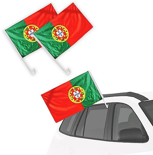 Mianova Fanartikel Autofahne für Fussball WM & EM 2 Stück - Portugal