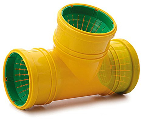 T-Stück KDR 14 Drainagerohr DN80, DN100 Universal Verbindungsstück Abzweig 90° Drainage