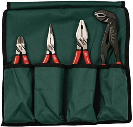 Wiha 32601 Vinyl Grip Zangen und Cutter Set, 4 Stück