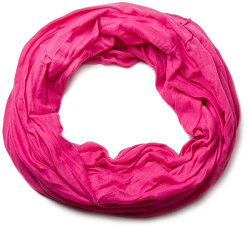 styleBREAKER Damen Jersey Loop Schlauchschal in Crash-Optik | Leichter elastischer Sommerschal Unifarben | Weich & Modisch | One Size, Farbe:Pink