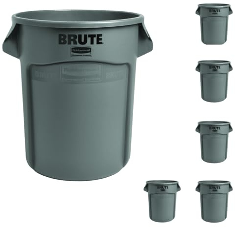 Rubbermaid Commercial Products FG262000GRAY001 Brute Container with Venting Channels, 75.7 Litre, Grey