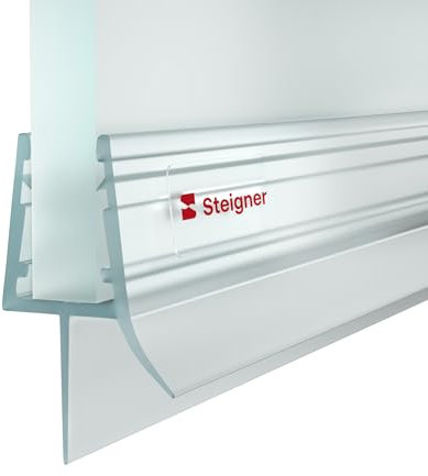 STEIGNER Guarnizione doccia, 50cm, per spessore vetro 3,5/4/ 5 mm, guarnizione dritta in PVC, UK13