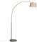 Qazqa - Moderne Bogenlampe Stahl I Silber I nickel matt mit grauem Stoffschirm - Arc Basic I Wohnzimmer - Stahl Länglich - LED geeignet E27