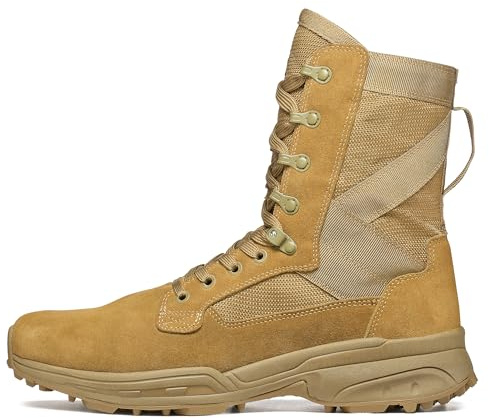 GARMONT TACTICAL T8 NFS 670 Military Combat Boots for Men and Women, Army, Air Force, AR670-1 Compliant Footwear, Lightweight, Suede Leather, Coyote, Size 10