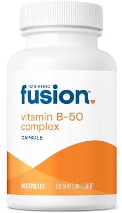 Bariatric Fusion Vitamin B-50 Complex | Vegan B Complex Vitamins for Women and Men | Easy to Swallow Vitamin B Complex Capsule | 8 B Vitamins Including Vitamin B12 | 90 Count | 3 Month Supply