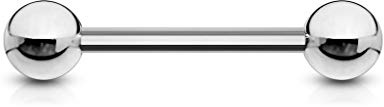 viva-adorno Universal Barbell Piercing Stab Zungenpiercing Brustpiercing Intimpiercing Stecker Hantel Edelstahl beschichtet Z310Z