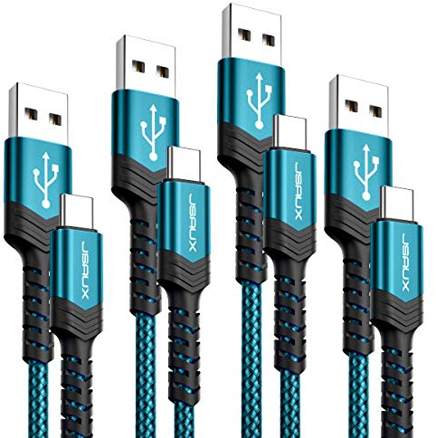 JSAUX Câble USB Type C [Lot de 4 1M 1M 2M 3M] Câble de Chargeur USB C 3.1A Charge Rapide Compatible avec iPhone 16 15 Pro Max Samsung Galaxy S24 S22 S20 A53 Google Pixel 5 6 XL Xbox Xperia XZ Vert
