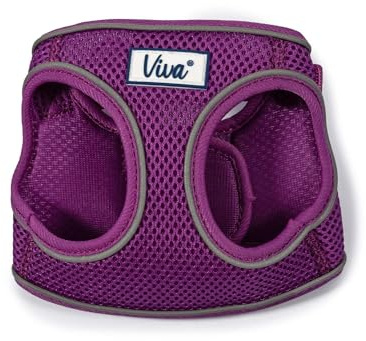 Ancol Viva Step in Comfort Dog Harness with Air Mesh Fabric - Purple - Reflective Adjustable Quick Fit Pet Training Accessory - 35-42cm S