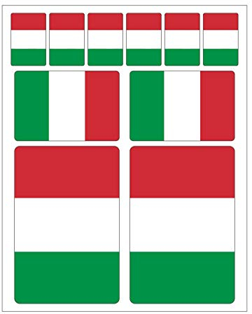 Generisch 10 Stück Flaggen Aufkleber Italien Set | Sticker Italy Autoaufkleber