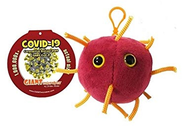 GIANTmicrobes CORONAVIRUS COVID-19 Plüsch Schlüsselanhänger aus roter Baumwolle