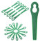 Ersatzmesser Set Rasentrimmer Zubehör 100 Stück Kunststoffmesser für Akku Rasentrimmer Bosch Einhell großen Lochdurchmesser 12 mm kleine Lochdurchmesser 7 mm Rasenmäherklinge (Grün)