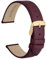 WOCCI 16mm Elegante Cinturino per Orologio con Fibbia Oro (Prugna Scura)