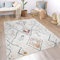 Paco Home Teppich Wohnzimmer Boho Ethno Marokkanische Muster Moderner Kurzflor Mit Struktur In Bunt Beige, Grösse:80x150 cm, Farbe:Creme 2