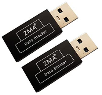 ZMA USB Data Blocker | Secure Fast Charging 3rd Gen Data Defender - Anti-Hacking Antivirus USB Data Blocker for iPhone, Smartphone Data Sync Blockers, Blocks Unwanted Data Transfer (2, Black)