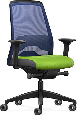 Interstuhl Bürostuhl Every Active Edition – ergonomischer Schreibtisch- und Gaming-Stuhl – Lordosenstütze für gesünderes Sitzen – vereint gesundes und aktives Sitzen (Blau | Grün)