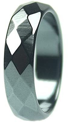 Guillala 1Stück Hämatit Ring Unisex Ring Leicht Schmuck Zubehör Ring Absorbieren Negative Energie Ring, tägliche Kleidung