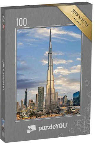 puzzleYOU: Puzzle 100 Teile „Futuristische Skyline von Dubai, Downtown“ – aus der Puzzle-Kollektion Burj Khalifa