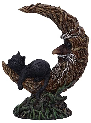 Nemesis Now Familiar Slumber 21,2 cm, Harz, Braun, Halbmond-Design, Hexe vertraute Figur, Mondzyklus-Geschenkartikel, gegossen aus feinstem Harz, fachmännisch handbemalt