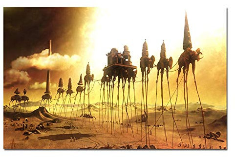 Zhadongli Art Surreales abstraktes Kunstwerk auf Leinwand, Gemälde, Karawane, Salvador Dali, Poster und Drucke, Wandkunstbild für Wohnzimmerdekoration, 50 x 75 cm, rahmenlos