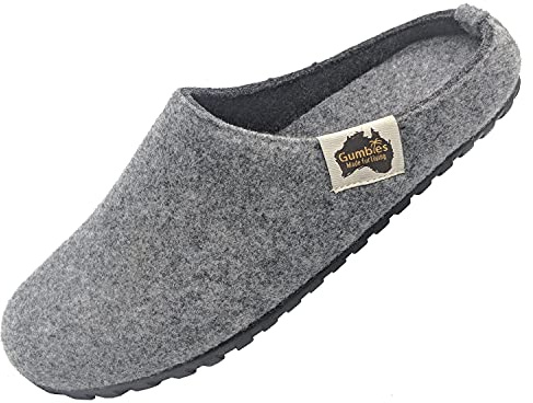Gumbies Outback Indoor & Outdoor Slippers, Easy Slip On House Shoes with Recycled Materials, Ideas for Gift Giving for Men & Women, Grey & Charcoal, UK 12