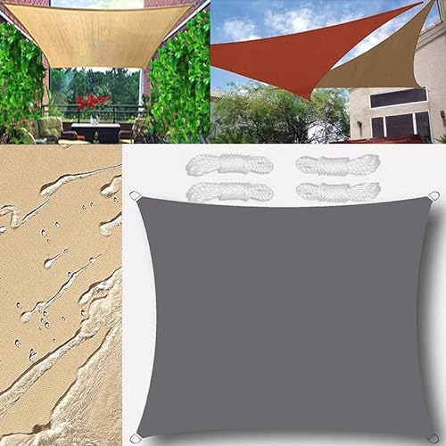 Sonnensegel Wasserdicht Rechteckig 1.5x3m Sonnensegel Balkon Sonnenschutz 95% UV Schutz Windschutz für Balkon Garten,mit Ösen und Befestigungsseile Grau