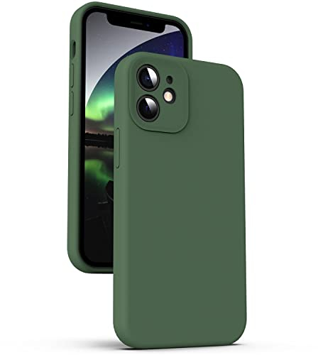 Supdeal Liquid Silikon Hülle für iPhone 12, [Kameraschutz] [Mikrofaser] [3 Schicht Schützen] Flüssige Silikon Handyhülle, Ultra Dünn und Bequem zu halten Schutzhülle, 6,1 Zoll, Grün