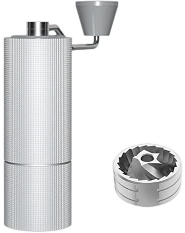 Tragbare Kaffeemaschine, Kaffee, Espressomaschinen mit Mahlwerk, Edelstahl, tragbar, für Reisen, Büro, Camping, Küche (C2 Silber)