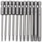 TUAKIMCE 11 Stück Torx Schraubendreher Bit Set 75mm Lang T6-T40 1/4 Magnetisch Sternenkopf Schraubenzieher Sechskant Schaft Elektrische Schraubendreher Bit