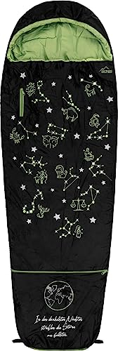 normani Wasserdichter Kinderschlafsack Deckenschlafsack Camping Outdoor Reise-Schlafsack - Erweiterbarer Kinderschlafsack 100 cm - 155 cm Körpergröße Farbe Grün