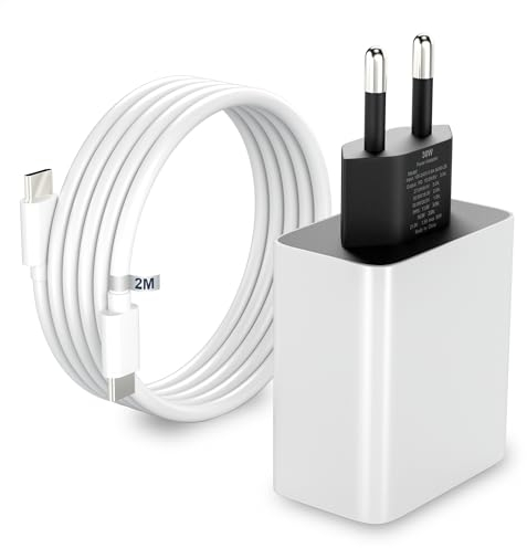 Chargeur 30W pour Google Pixel 9, 8, 8a, 7a, 7, 6a, 6 Pro - Chargeur rapide USB C avec câble de 2 m - Compatible avec Pixel 5, 5a, 5G, 4, 4a, 4XL, 3a
