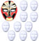 ZDQC 10 Stücke Maske DIY,Masken zum Bemalen,Leere Maske,Weiße Papiermasken,Masken zum Basteln,Papiermasken zum Bemalen,Cosplay Maske Weiß