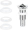 Qrity 2 Juegos Juntas de Repuesto para Válvula de Desagüe, Tapón de Baño Juntas Tóricas, Anillos Sellados, Apto para Tapones de Lavabo de 37 mm
