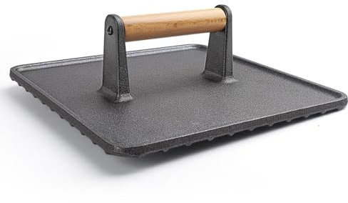 SHINESTAR Griddle Press, 10 Extra Large Heavy-Duty Cast Iron Grill Press for Blackstone Griddle & Grill, Ideal for Bacon, Burger, Panini, Pre-Seasoned, Indoor and Outdoor Cooking