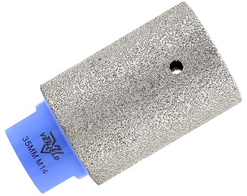 VENJELD Broca Fresado Diamante 35mm Fresa de Diamante con M14 Rosca para Ampliación Dar Forma Borde Hoyos en Cerámica Porcelana Azulejo Mármol Granito Piedra Artificial