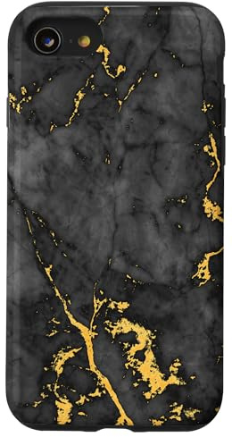 Black and Gold Rock Pattern Case for iPhone SE (2020) / 7 / 8