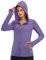 Libin Giacca da donna con cappuccio con cerniera integrale UPF 50+, protezione solare, a maniche lunghe, per escursioni, attività all'aperto, con tasche, 01-viola chiaro, Medium